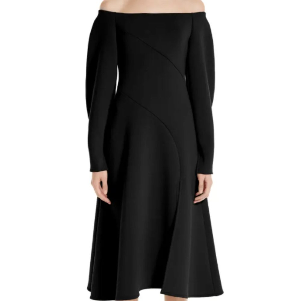 BEAUFILLE Off-The-Shoulder Midi Length Dress Large